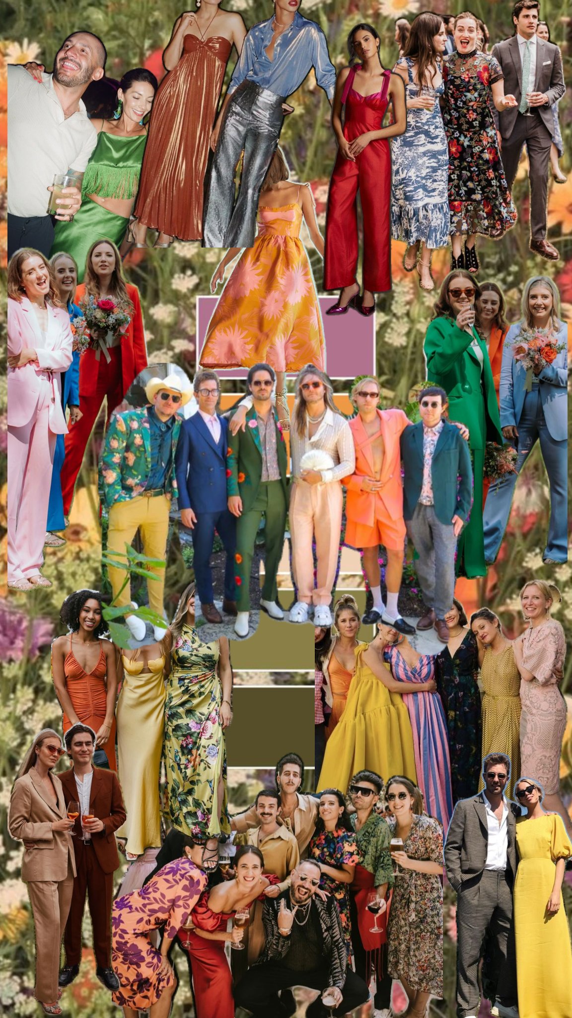 Mixed gender fashion inspiration - colorful party looks